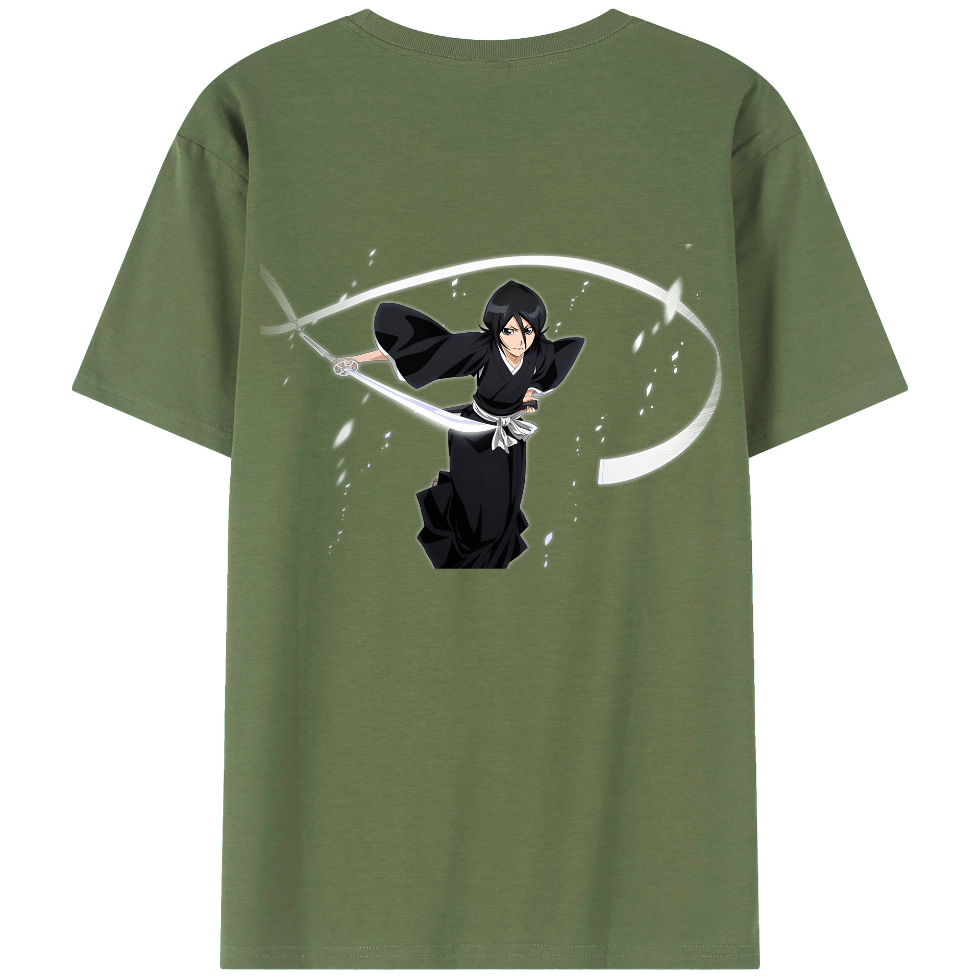 （画像用） ブリーチ 朽木ルキア BLEACH Kuchiki Rukia 綿100％ メンズ半袖Tシャツ（バックプリント） 通気性